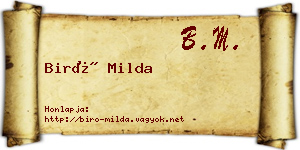 Biró Milda névjegykártya